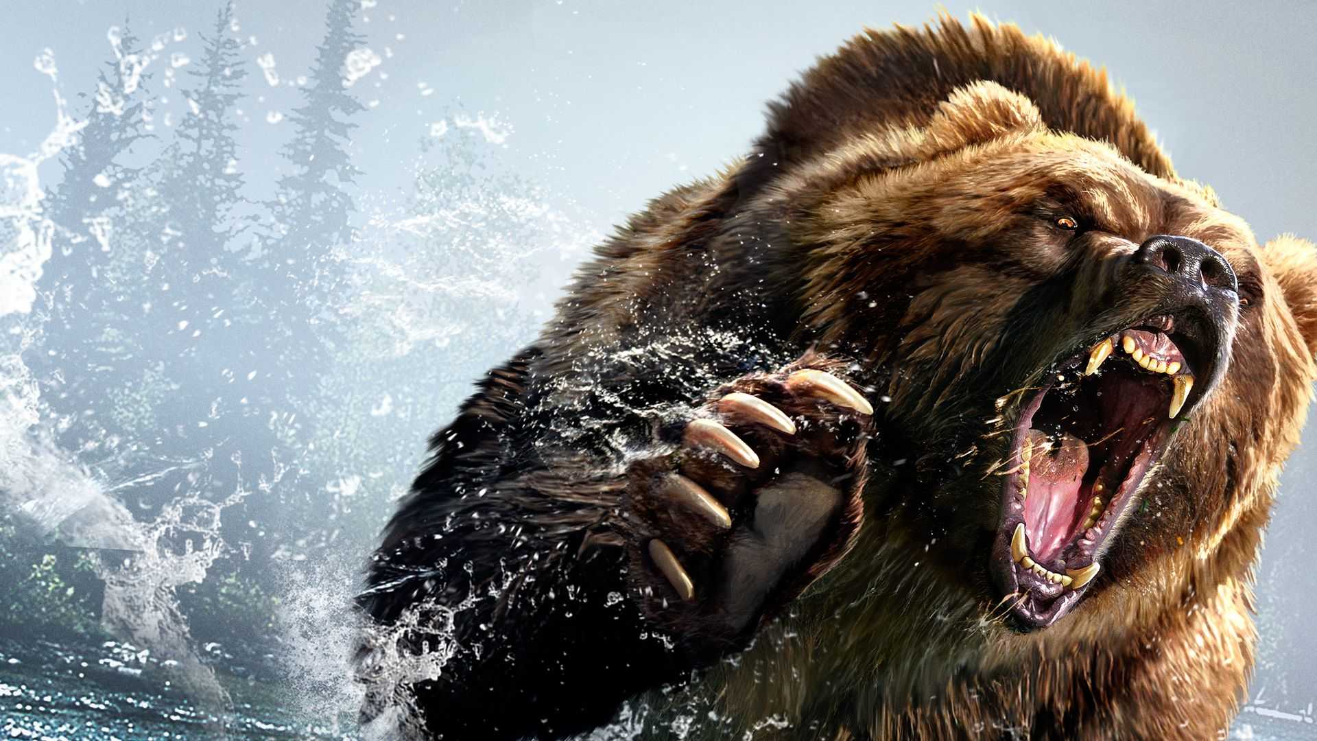 Картинки на телефон медведь. Cabela`s Dangerous hunts 2013. Медведь Гризли нападение. Оскал медведя. Злой медведь.