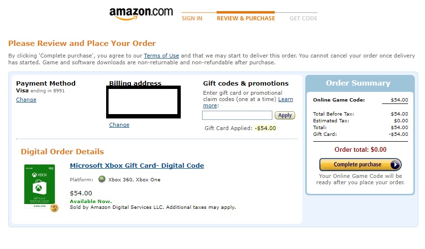 Checkout Giftcard Amazon
